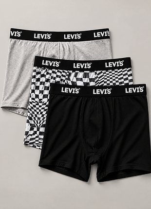 Труси-боксери levi’s boxer briefs black/white / боксери левіс чорні/білі | оригінал | s, m