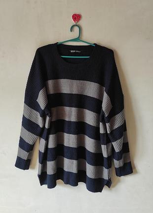 Вязаный свитер оверсайз в полоску, yours (р. 4xl/5xl, 54-56,59 26-28)