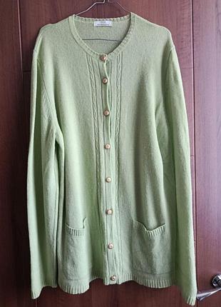 Кардиган marks & spencer 100% шерсть мериноса pure merino wool размер 54 uk 20  размер xl-xxl