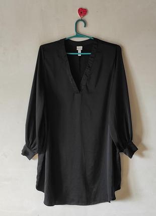 Черная длинная блуза туника h&amp;m размер m (oversize / оверсайз)