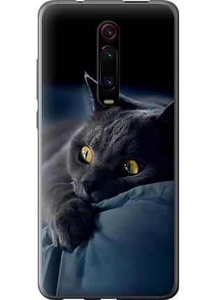 Чехол силиконовый на телефон xiaomi mi 9t pro дымчатый кот "825u-1698-58250"