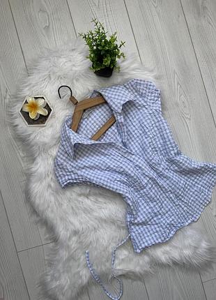 Стильна орочка в трендову блакитну клітинку stradivarius ✅ by mariiahuts.clothes 🤎