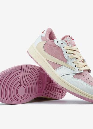 Jordan 1 low og sp travis scott pink white beige