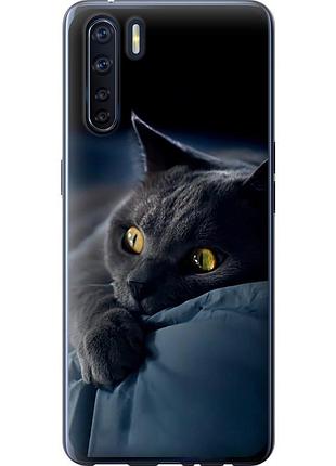 Чохол силіконовий на телефон oppo a91 димчастий кіт "825u-1884-58250"