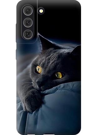 Чехол силиконовый на телефон samsung galaxy s21 fe дымчатый кот "825u-2302-58250"