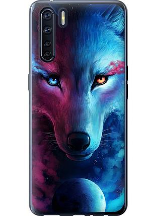 Чехол силиконовый на телефон oppo a91 арт-волк "3999u-1884-58250"