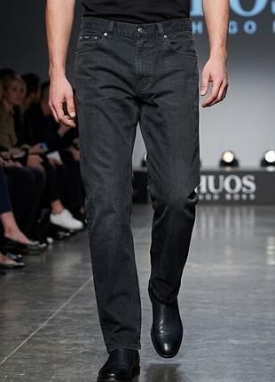 Джинсы мужские hugo boss темно-серые l хлопок
