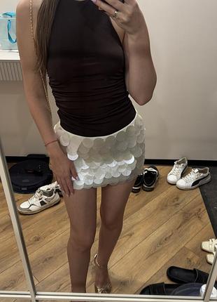 Спідниця паєтки bershka