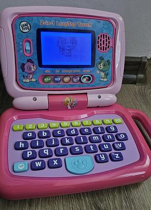 Рожевий дитячий навчальний інтерактивний ноутбук-планшет leapfrog 2-in-1 leaptop touch