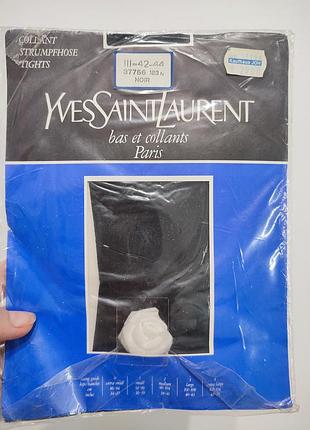 Гвінтажні оригінальні колготки yves saint laurent (ysl), розмір 2 (m), чорні