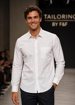 Рубашка мужская tailoring by f&amp;f белая xl (хлопок/полиэстер)