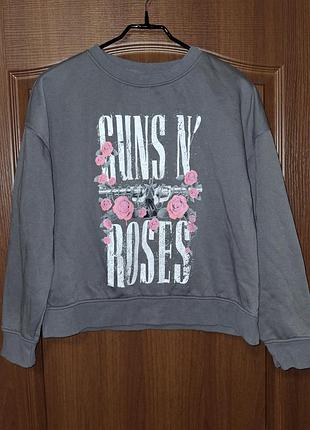Світшот сірий оверсайз guns n roses