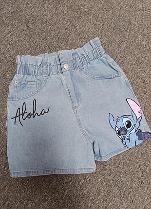 Джинсовые шорты на девочку подростка stich 3