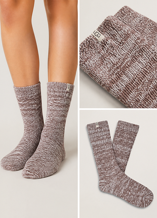 Ugg rib knit slouchy crew sock / угг жіночі високі теплі шкарпетки | оригінал | one size