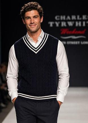 Жилетка мужская charles tyrwhitt синяя xl хлопок