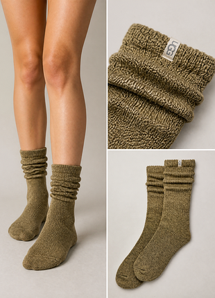 Ugg w tyla slouchy crew i / угг жіночі теплі шкарпетки слоучі | оригінал | one size