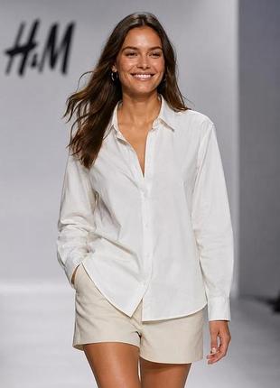 Блуза женская h&amp;m белая xl (хлопок)