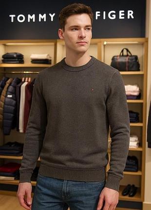 Свитер мужской Tommy hilfiger хлопок серый размер s