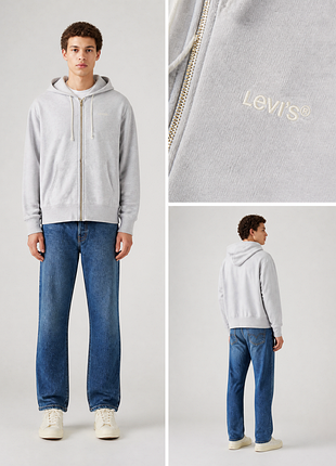 Худи сип levi’s authentic full zip garment dye sweatshirt / левес худи мужской m l xl