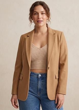 Бежевий топ h&m з м'якої трикотажної тканини з додаванням вовни