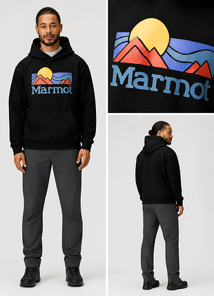 Худи marmot hoodie / мармот мужское худи с капюшоном | оригинал | m, l, xl