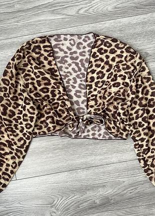 Накидка на купальник леопардова сітка fashion nova