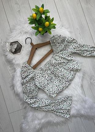 Кроп-топ у дрібну квіточку goldi ✅ by mariiahuts.clothes 🤎