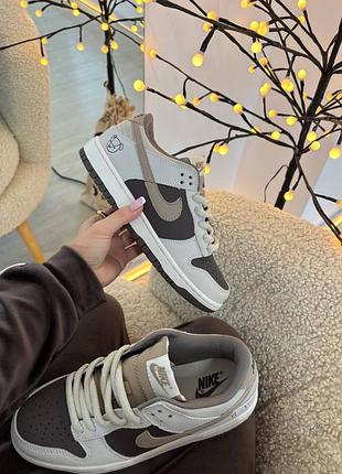 Кросівки жіночі nike dunk low teddy brown коричневі
