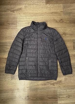 Оригінальна демісезонна стьобана куртка для хлопця polo ralph lauren р.xl, на 18-20р. графітова