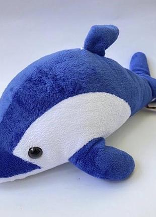 Велика мʼяка іграшка дельфін 🐬 мягкая плюшевая игрушка синий дельфин дельфинчик дельфиненок