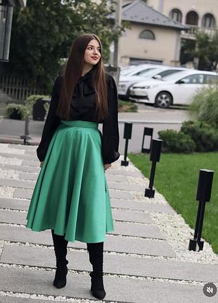 Яскрава зелена ефективна спвдниця з кишенями asos design green long skirt | розмір 38