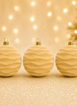 Ялинкові кулі «зефірка» оксамитові 6 см | набір 6 шт | новорічні прикраси | іграшки для ялинки | 8 різновидів кольорів