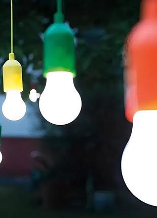 Уценка! подвесная светодиодная led лампа-фонарь на шнурке 110 см, питание от 3 батареек aaa, холодный белый (нет упаковки 3652)