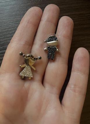 Сережки пусети « хлопчик та дівчинка»