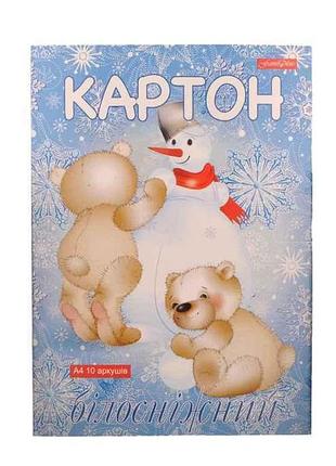 Картон белый белоснежный а4 10 л в картонной папке, арт.462165 тм family lin