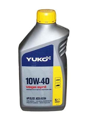 Масло моторное полусинтетическое vega synt 10w-40 api sl/cf 1,0 л тм yuko