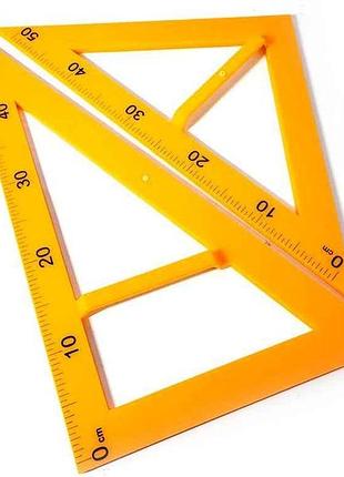 Лінійки для дошки трикутники (рівнобедреннийпрямокутний) жовтий, імп 23-7 тм leader