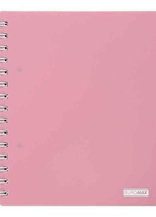 Зошит на спіралі pastel в5 120арк кл. пластикова обкладинка рожевий тм buromax