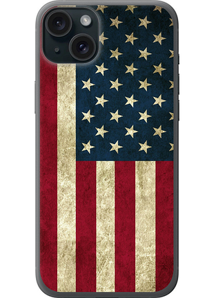 Чехол на iphone 15 plus флаг сша из силикона fch_0056860