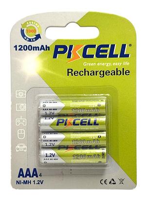 Аккумулятор pkcell aaа 1200mah 1.2v ni-mh rechargeable battery 4шт