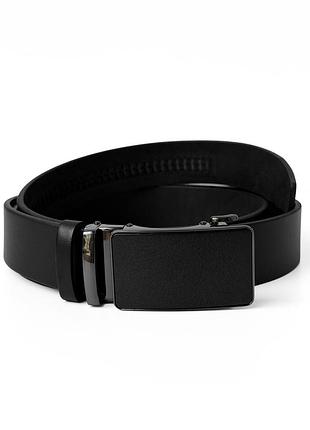 Автоматический мужской ремень черный кожаный для брюк
