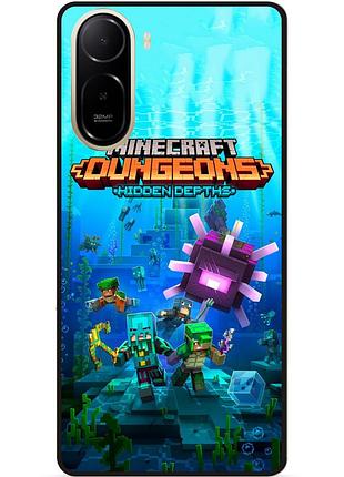 Силиконовый бампер чехол для xiaomi poco c81 pro с рисунком майнкрафт minecraft