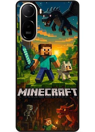Силиконовый чехол бампер для xiaomi poco c81 pro с картинкой майнкрафт minecraft