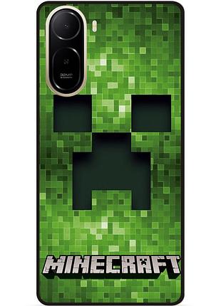 Силиконовый чехол бампер для xiaomi poco c81 pro с рисунком крипер minecraft майнкрафт