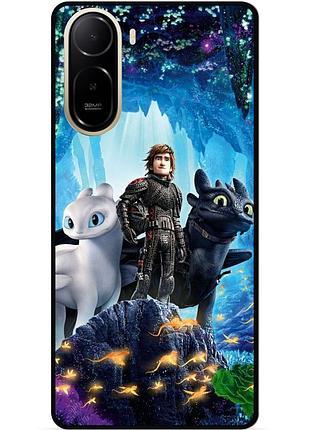 Чехол силиконовый для xiaomi poco c81 pro с рисунком как приручить дракона