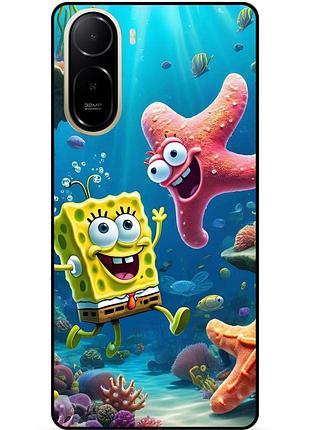 Силіконовий чохол бампер для xiaomi poco c81 pro з малюнком спанч боб губка боб