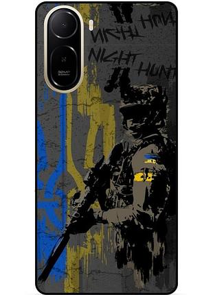 Силиконовый бампер чехол для xiaomi poco c81 pro с рисунком зсу украина night hunter