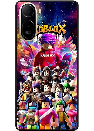 Силиконовый чехол бампер для xiaomi poco c81 pro с картинкой roblox роблокс