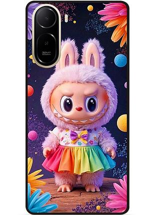 Силиконовый бампер чехол для xiaomi poco c81 pro с картинкой labubu лабубу