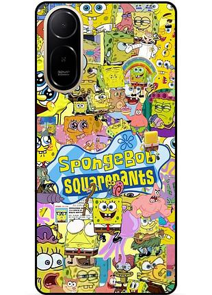 Силіконовий чохол бампер для xiaomi poco c81 pro з малюнком sponge bob губка боб